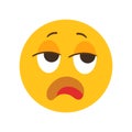 Emoji depicting indifference. Funny emotion icon.